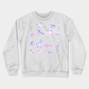 Sea turtle watercolor pattern Crewneck Sweatshirt